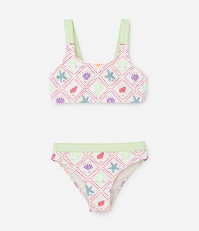 Bikini Infantil con Estampa Fondo del Mar - Talle 5 a 14 años