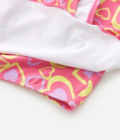 Bikini Infantil con Alças Asimétricas y Estampa de Corazones - Talle 7 a 14 años 8