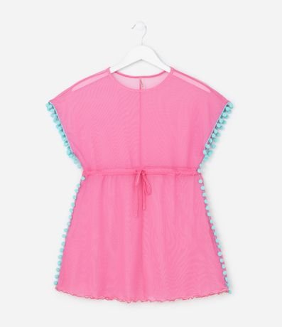 Salida de Playa Infantil en Tule con Mini Pompos - Talle 3 al 16