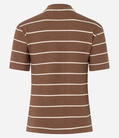 Blusa en Rib con Cuello Mediano y Estampa Rayada 7