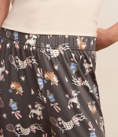 Pijama Largo Canelado con Pantalón Estampa de Dogs Esportistas 3
