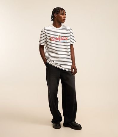 Remera Comfort con Hilo Teñido y Estampa Rayada do Gruñón 2