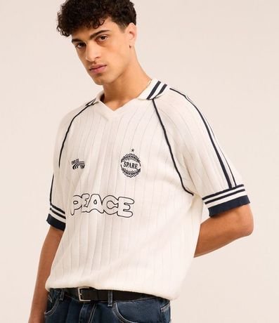 Camisa Polo Boxy en Punto con Bordado Localizado 1