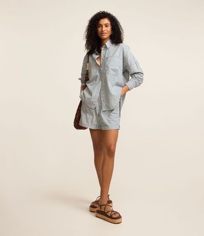 Camisa en Jeans con Bolsillos y Estampa de Rayas 2