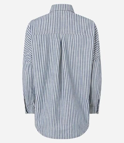 Camisa en Jeans con Bolsillos y Estampa de Rayas 6