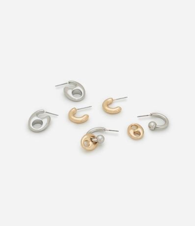 Kit 03 Caravanas Argollas con Formas Diversas 2