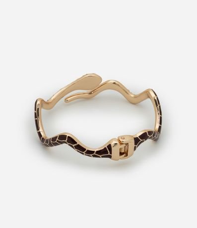 Pulsera con Abertura en Forma de Serpiente Bicolor Esmaltada 3