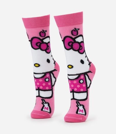 Media Caña Larga en Algodón con Estampa Hello Kitty