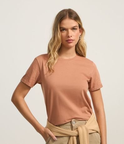 Remera en Media Malla con Manga Corta Doblada