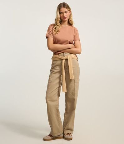 Remera en Media Malla con Manga Corta Doblada 2