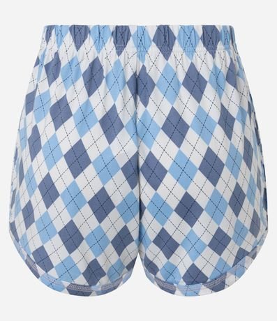 Short de Pijama en Peach Touch con Estampa de Losangos y Lazo en la Cintura 6