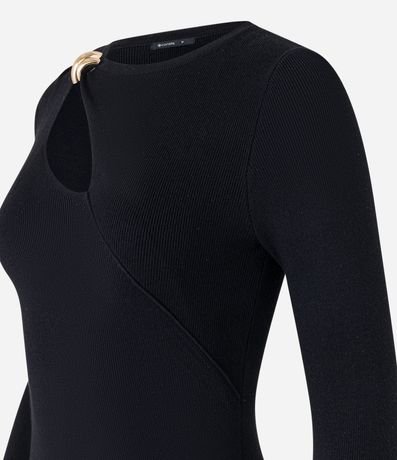 Blusa Acanalada en Punto con Detalle Metalizado y Cutout 8