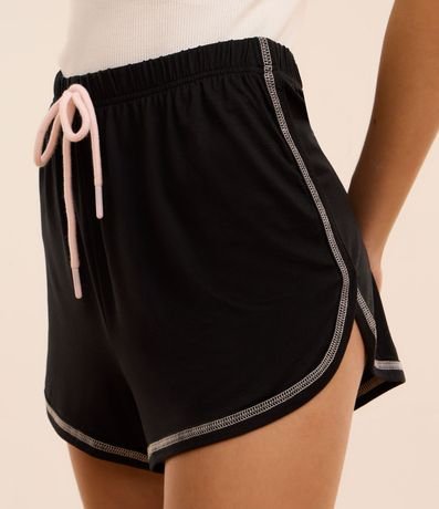 Short de Pijama en Rib con Lazo Contrastante 4