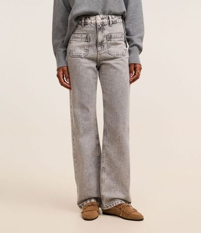 Pantalón Recto Confort en Jeans con Bolsillo Delantero 3