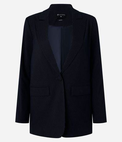 Blazer Oversized Sastre con Raya de Tiza y Cierre Sencillo 5