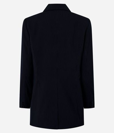 Blazer Oversized Sastre con Raya de Tiza y Cierre Sencillo 6