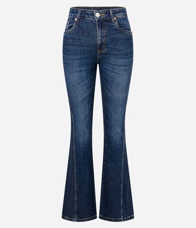 Pantalón Flare en Jeans con Lateral Traspasada