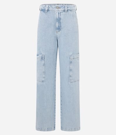 Pantalón años 90 en Jeans con Cintura Alta y Bolsillos Laterales