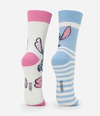 Kit 02 Medias Caña larga en Algodón con Estampa de Stitch 4