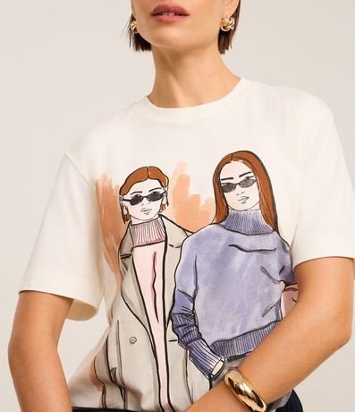 Remera en Algodón con Estampa Mujeres Fashion 3