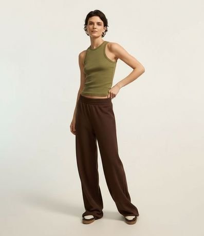 Pantalón Recto en Rib Texturizada 5