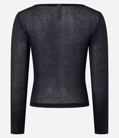 Blusa en Rib con Escote Redondo y Manga Larga 6