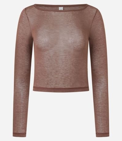 Blusa en Rib con Escote Redondo y Manga Larga 3