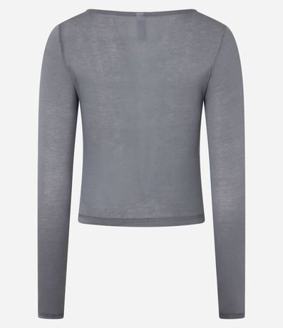 Blusa en Rib con Escote Redondo y Manga Larga 6