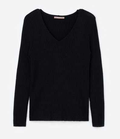 Blusa Manga Larga de Punto Acanalado Curve & Plus Size 3