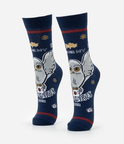 Media Caña Larga en Algodón con Estampa Búho Edwiges Harry Potter