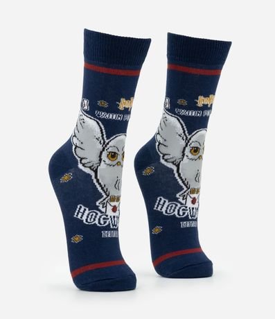 Media Caña Larga en Algodón con Estampa Búho Edwiges Harry Potter 2