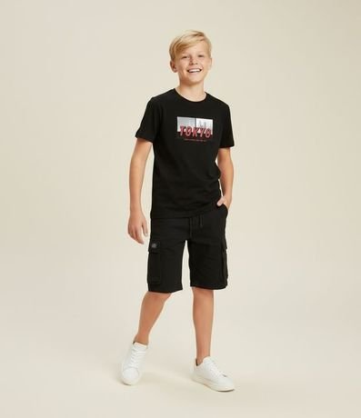 Bermuda Infantil en Poliamida con Bolsillo Cargo - Talle 5 a 14 años