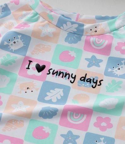 Conjunto Infantil con Protección UV Estampa Tropical y Flores 3D - Talle 1 a 4 años 8