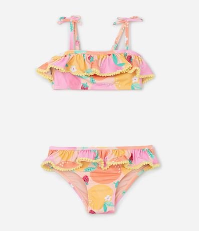 Bikini Infantil en Microfibra con Estampa de Frutas - Talle 2 a 4 años
