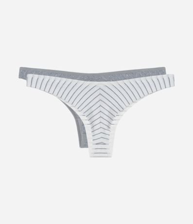 Kit 02 Bombachas Bikini en Algodón Lisa y Estampada 2