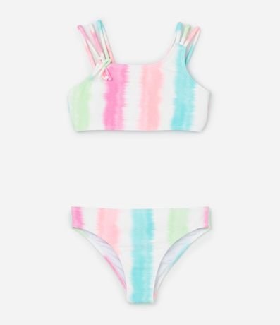 Bikini Infantil en Microfibra con Estampa Degrade Texturizado - Talle 5 a 14 años