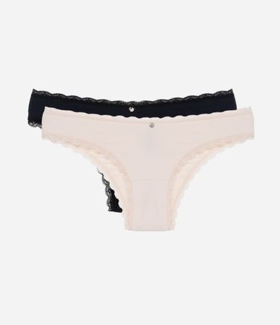 Kit 02 Bombachas Bikini Efecto Push Up en Microfibra con Encaje