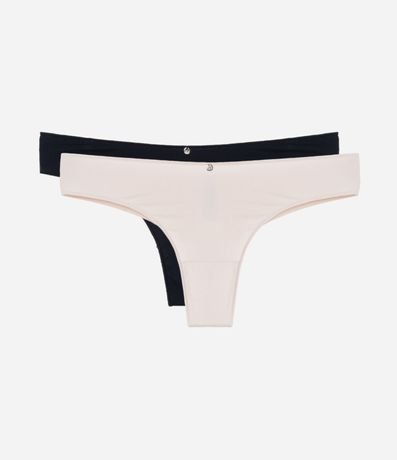 Kit 02 Bombachas Bikini Hilo Doble en Microfibra Básicas