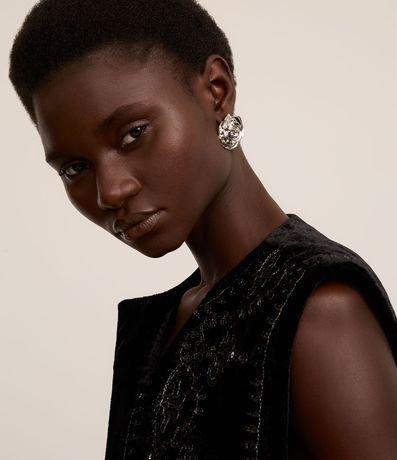 Caravana Botón con Forma de Rosa 1