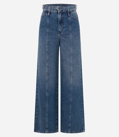 Pantalón Wide Leg en Jeans con Recorte Delantero 5