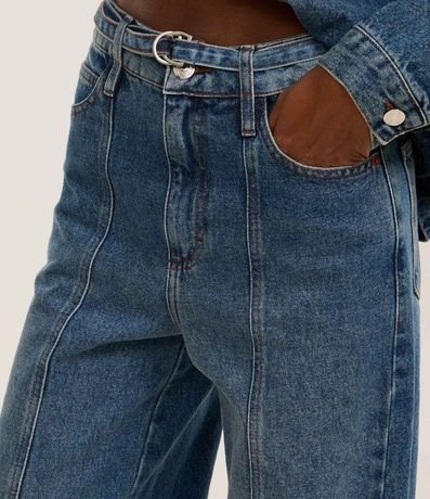 Pantalón Wide Leg en Jeans con Recorte Delantero 4