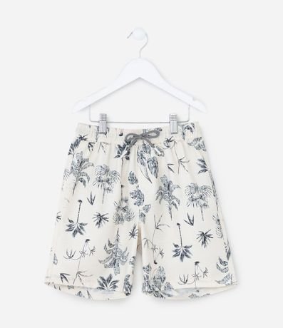 Bermuda Infantil con Estampa Follaje - Talle 5 A 14 años