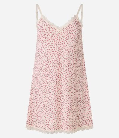 Camisón Corta en Microfibra con Estampa Leopardo Animal Print y Breteles 4
