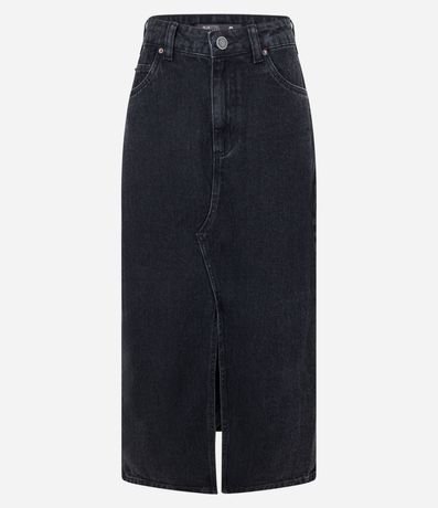 Pollera Midi en Jean con Abertura Delantera