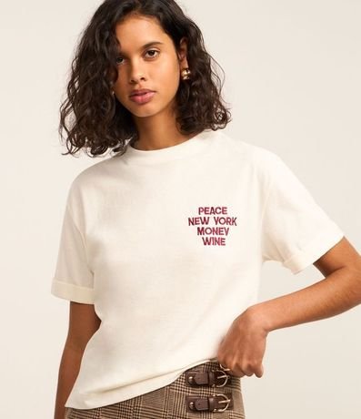 Remera Boxy en Algodón con Bordado New York