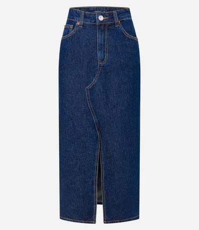 Pollera New Midi Jeans con Abertura Delantero 5