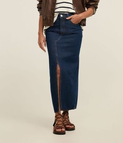 Pollera New Midi Jeans con Abertura Delantero 3