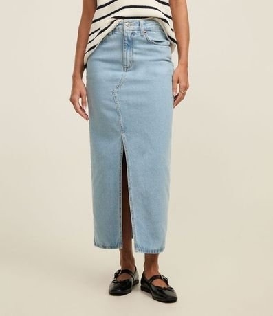 Pollera New Midi Jeans con Abertura Delantero 3