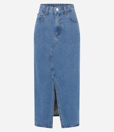 Pollera New Midi Jeans con Abertura Delantero 5