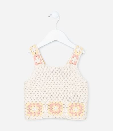 Blusa Infantil con Efecto Ganchillo y Flores - Talle 1 A 5 años 3